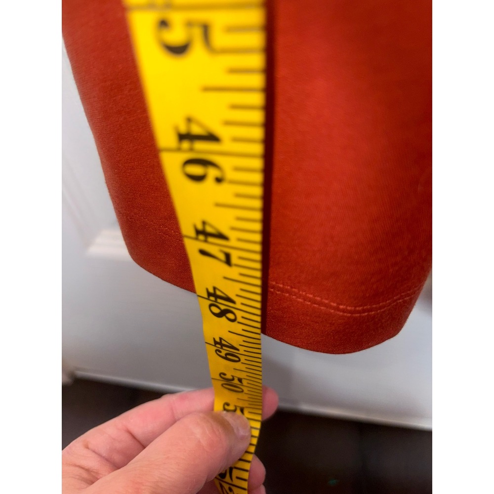 Banana Republic Midi Dress Rust Orange Cap Sleeve Cinched Waist Petite M - Picture 7 of 7